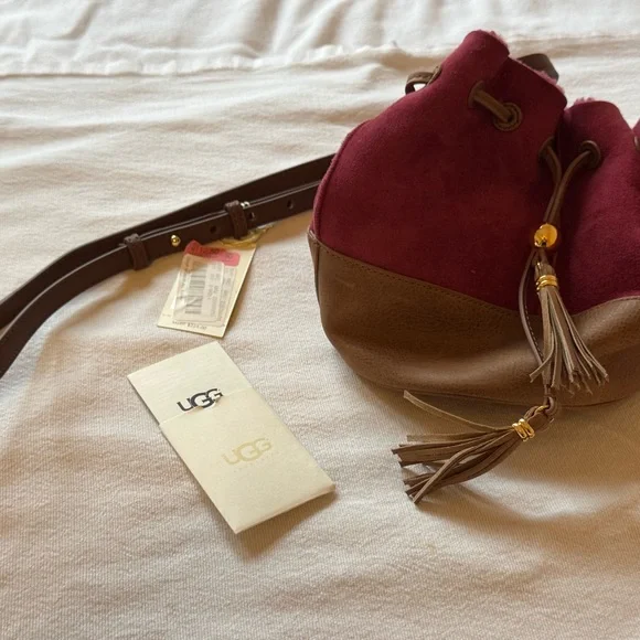 UGG Women's Crossbody Bag in Burgundy and Brown - Picture 1 of 2